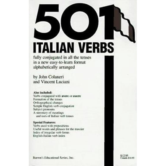 Pre-Owned 501 Italian Verbs: Fully Conjugated in All Tenses in a New Easy-To-Learn Format Alphabetically Arranged (Paperback) 0812047575 9780812047578