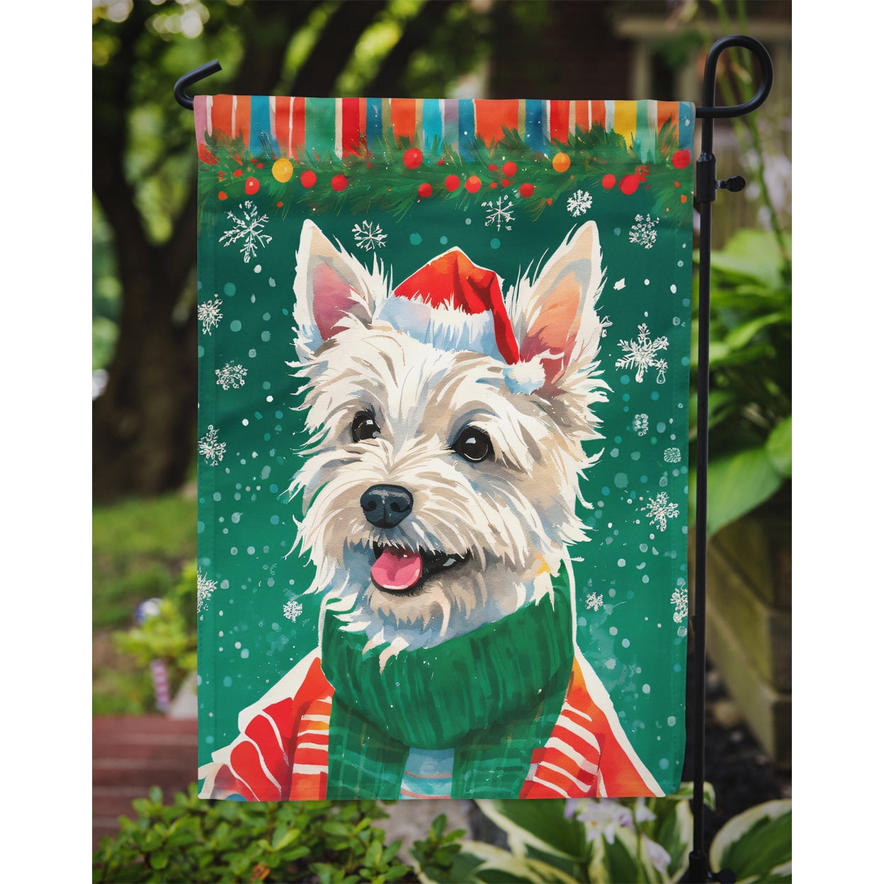 Westie Christmas Garden Flag 11.25 in x 15.5 in