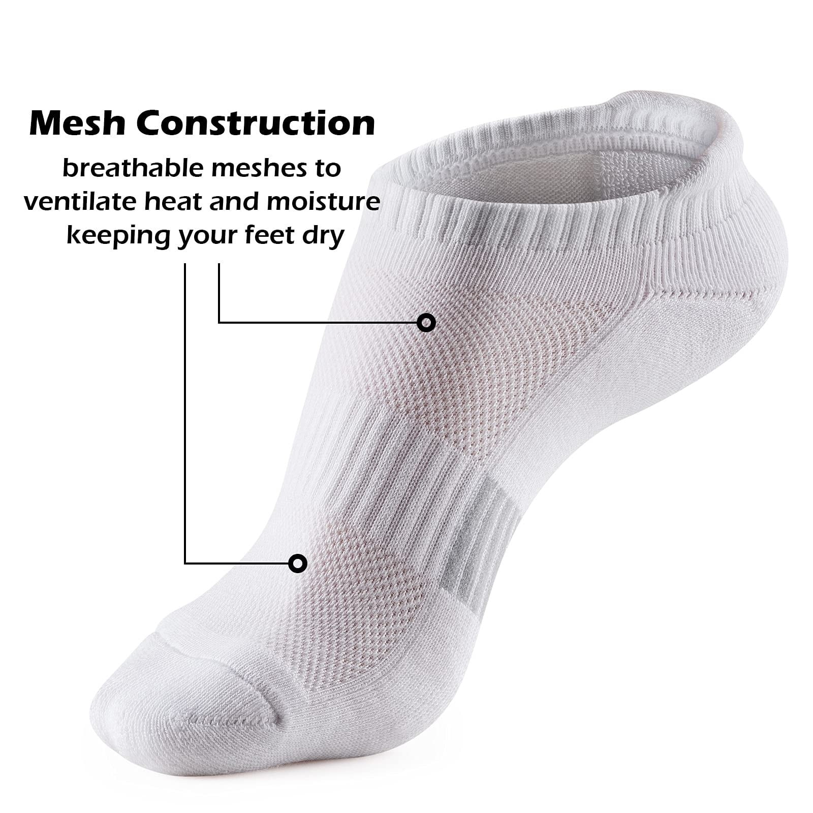 Wancir Running Ankle Socks for Women Athletic Cotton Cushioned 5 Pairs Workout No Show Socks Women