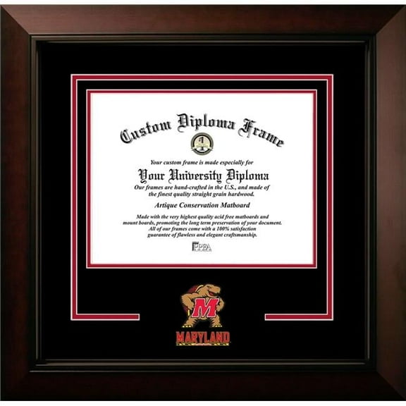 Campus Images MD998LBCSD-1713 13 x 17 in. University of Maryland Terrapins Logo Diploma Frame, Legacy Black Cherry Spirit