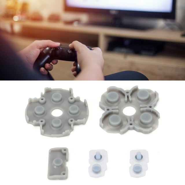 LAFGUR Manette Tampons en Silicone Conducteurs en Caoutchouc Poignée Boutons Pièce de Réparation de Remplacement pour PS5, Boutons Tampons en Caoutchouc Conducteurs, Tampon de Bouton Conducteur en Silicone Souple