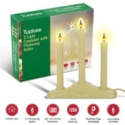 Tupkee Christmas Candolier Window Candles â with Flickering Bulbs â 3-Lights Indoor -Flameless Electric Window Candles Candelabra