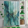 thumbnail image 4 of Shower Curtain, Abstract Marble Texture Waterproof Shower Curtain Set with Hooks for Bathroom Showers,Stalls and Bathtubs,60x72In Gold Green Gradient, 4 of 9