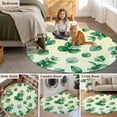 thumbnail image 5 of Sage Green Eucalyptus Leaves Round Area Rug 5Ft Washable Circle Rugs for Living Room Bedroom, Spring Botanical Leaf Cream Non-Slip Carpet Floor Mats Indoor Outdoor Carpet Runner Aesthetic Home Decor, 5 of 8