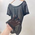 thumbnail image 5 of Mens Sheer Mesh Short Sleeve T Shirts See Through Summer Lightweight Tees Black XXL, 5 of 6