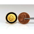 thumbnail image 4 of .999 Coin Panda 1/20 Natural Jet Black Onyx rim clip earrings 14kt Chinese, 4 of 5