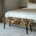 thumbnail image 2 of FUIALDOLG Geometric Leopard Print Bench Covers Slipcover Anti-Dust Dining Bench Cover with Elastic Edge Home Decor Stretch Seat Cushion Protector for Bedroom, Kitchen, 2 of 7