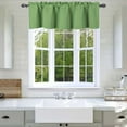 thumbnail image 4 of 1 piece sage green valance TVLO-18 blackout thermal tier window treatment rod pocket kitchen bathroom size 54" wide X 18" length for short window room darkening, 4 of 5