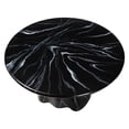 thumbnail image 3 of bali & pari Aponi Marbled Resin Coffee Table Sculptural Center Table Black, 3 of 8
