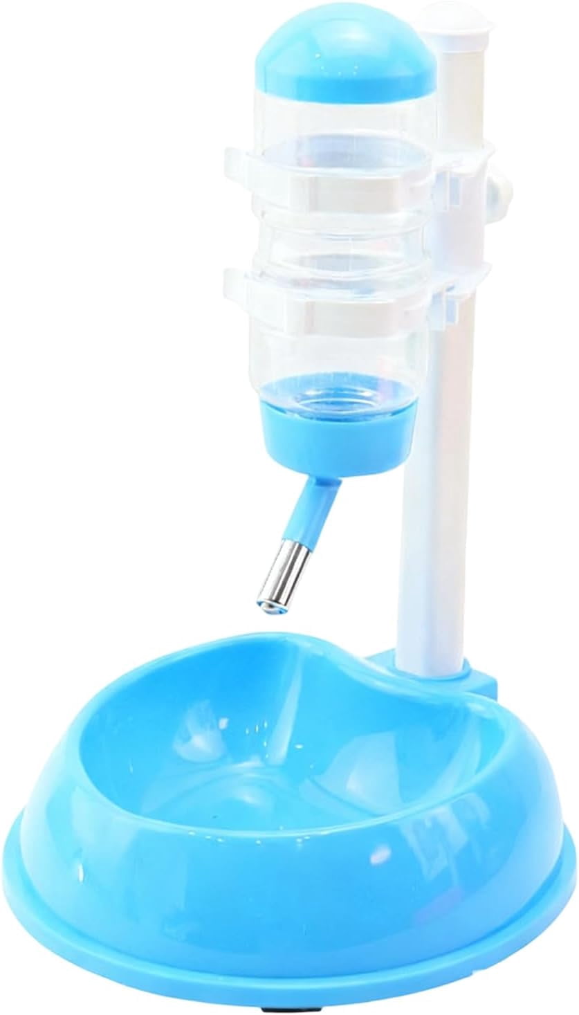 Upright Adjustable Dog Water Fountain, Splash Proof Detachable Bowl, Height Stand, Indoor Outdoor