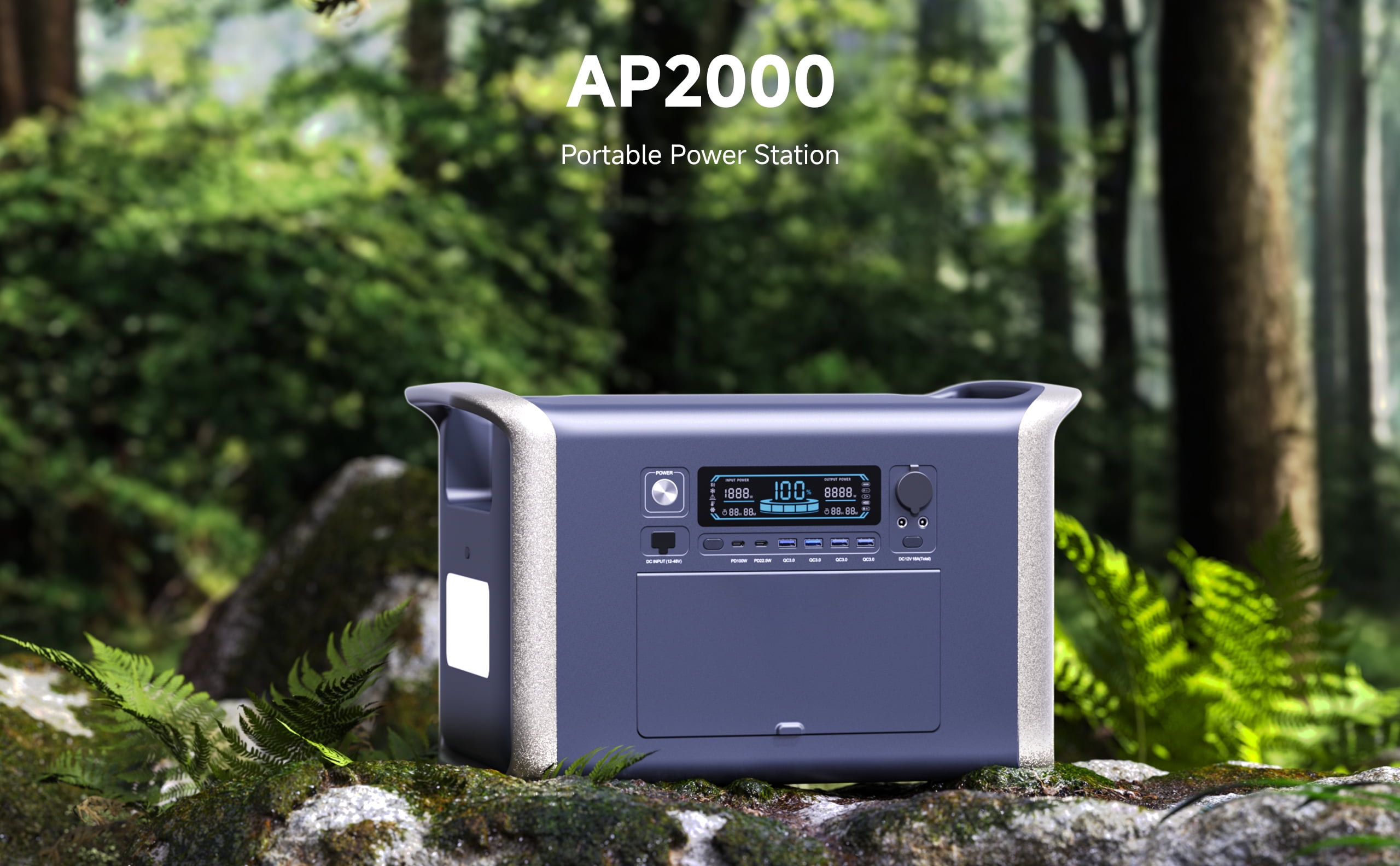 2400W Portable Power Station - 4800W Peak, 2048Wh LiFePO4 Battery, Fast 2-Hour Charge - Ideal for Home Backup & Outdoor Adventures