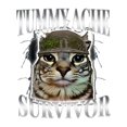 thumbnail image 2 of Tummy ache Survivor Cat Meme Funny Saying Cats animals T-Shirt,Hoodie and Sweatshirt for autumn and winter, 2 of 7