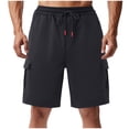 thumbnail image 2 of Men's Athletic Cargo Shorts 9" Inseam Jersey Style Short Sweat Pants with 4 Pockets Loose Fit for Workout Basketball Running Heathered Knee Length Activewear, 2 of 8