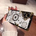 thumbnail image 1 of Luxury Retro Diamond Rhinestones Square Case for IPhone 16 12 13 14 15 Pro Max 16pro Soft Silicone Plating Shockproof Cover WHITE For iPhone 16Pro Max, 1 of 6