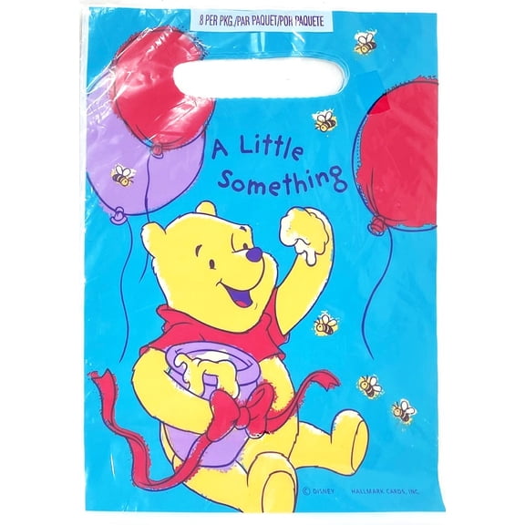 Winnie the Pooh "A Little Something" Birthday Party Favor Treat Bags - 2 Packs of 8 - 16 Total Bags