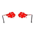 thumbnail image 2 of Rimless Cloud Shape Lens Lightning Bolt Tessle Runway Fashion Sunglasses Gold Red, 2 of 4