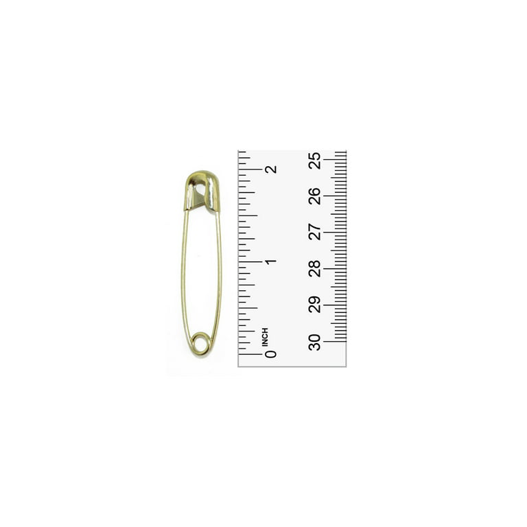 2 Inch Safety Pin (Size #3) Gold-Tone, Metal (144 Pieces)