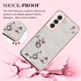 thumbnail image 3 of for Samsung Galaxy S21 Plus Case Clear Glitter Sparkle Luxury Shiny Phone Case Samsung S21 Plus Case Silicone TPU Soft Flower Transparent Shockproof Cover Pruple Thin (Silver-Pink), 3 of 14