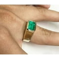 thumbnail image 2 of 2Ct Emerald Cut Lab Created Emerald Men"s Wedding Ring14K Yellow Gold Plated, 2 of 4
