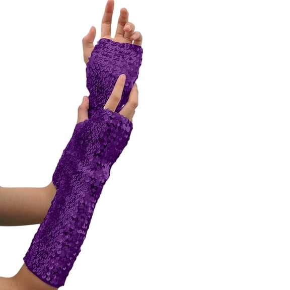 Touchscreen Gloves Stylish Glitter Gloves Sequin Long Gloves Fingerless Elastic Gloves Glitter Carnival Costumes For Women And Girls,Purple Mardi Gras Warm Hand Socks