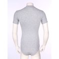 thumbnail image 4 of Yeahdor Mens One Piece Short Sleeve Bodysuit Pajamas Press Button Crotch Romper T-Shirt Nightwear Grey M, 4 of 7