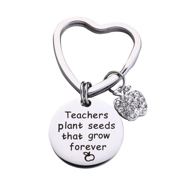 COMPUKAS Graduation Hat Pendant Keychain 1Pcs Silver Stainless Steel Key Rings for Students Teachers