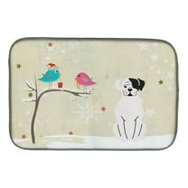 Christmas Presents between Friends White Boxer Cooper Dish Drying Mat