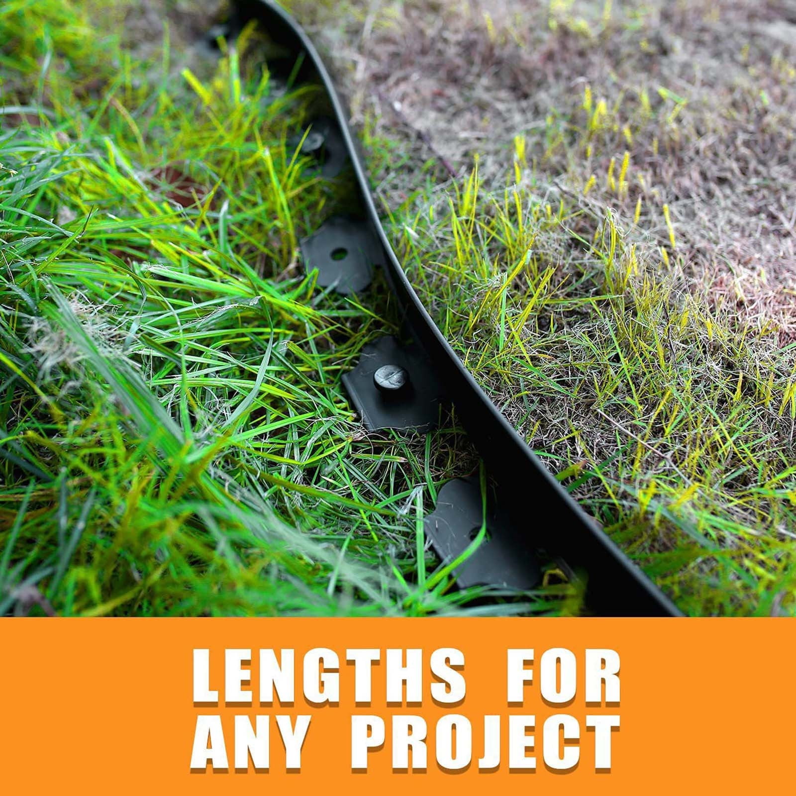 Landscape Edging, 33FT Flexible Plastic Garden Border Edging with Stakes, No Dig Lawn Edging Roll,Fence for Flower Beds,Yard,Pathway, Paver Borders,Easy Tool-Free Installation,Durable Outdoor Design
