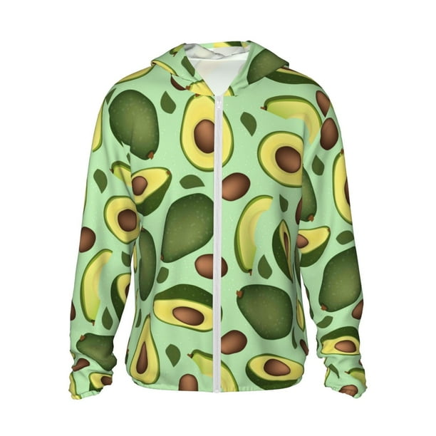 Balery Avocado With Seeds Sudadera ligera de manga larga con capucha y protección solar UPF 50+ para hombre y mujer, ideal para pesca y running-3X-Large