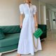 thumbnail image 1 of Vintage Puff Sleeve Women Party Maxi Dress Elegant Striped Office Lady Long Dresses Fashion Turn-down Collar Button Shirt Dress4XL Gao Jinjia LED, 1 of 2