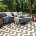 thumbnail image 5 of Safavieh Courtyard Ayden Chevron Indoor/Outdoor Area Rug, Gray/Beige, 5'3" x 5'3" Square, 5 of 10