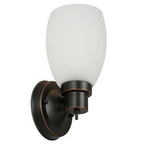 Design House 588814-Orb Lydia Transitional 1-Light Indoor Wall Light Dimmable with a White Frosted Glass Shade and Twist On/Off Switch for Hallway Foyer Bathroom, Oil Rubbed Bronze