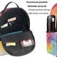thumbnail image 5 of Lightweight Backpack With Adjustable Shoulder Strap Empty Bag Upright 12×14.5in For Weekend Holiday Travel Hiking Gray Tie-Dye Background Rainbow Colors_3, 5 of 5