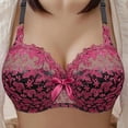 thumbnail image 5 of Zynoxe 2PC Plus Size Lace Balconette Bra with Bow Detail Supportive Underwire Push Up Bra Solid Color Everyday Underwear, 5 of 8