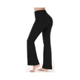 thumbnail image 3 of Pantalones de yoga para mujer con bolsillos, pantalones de entrenamiento de cintura alta para mujer, pantalones de trabajo con corte pirata, pantalones de vestir, variante negra, talla X, 3 of 5