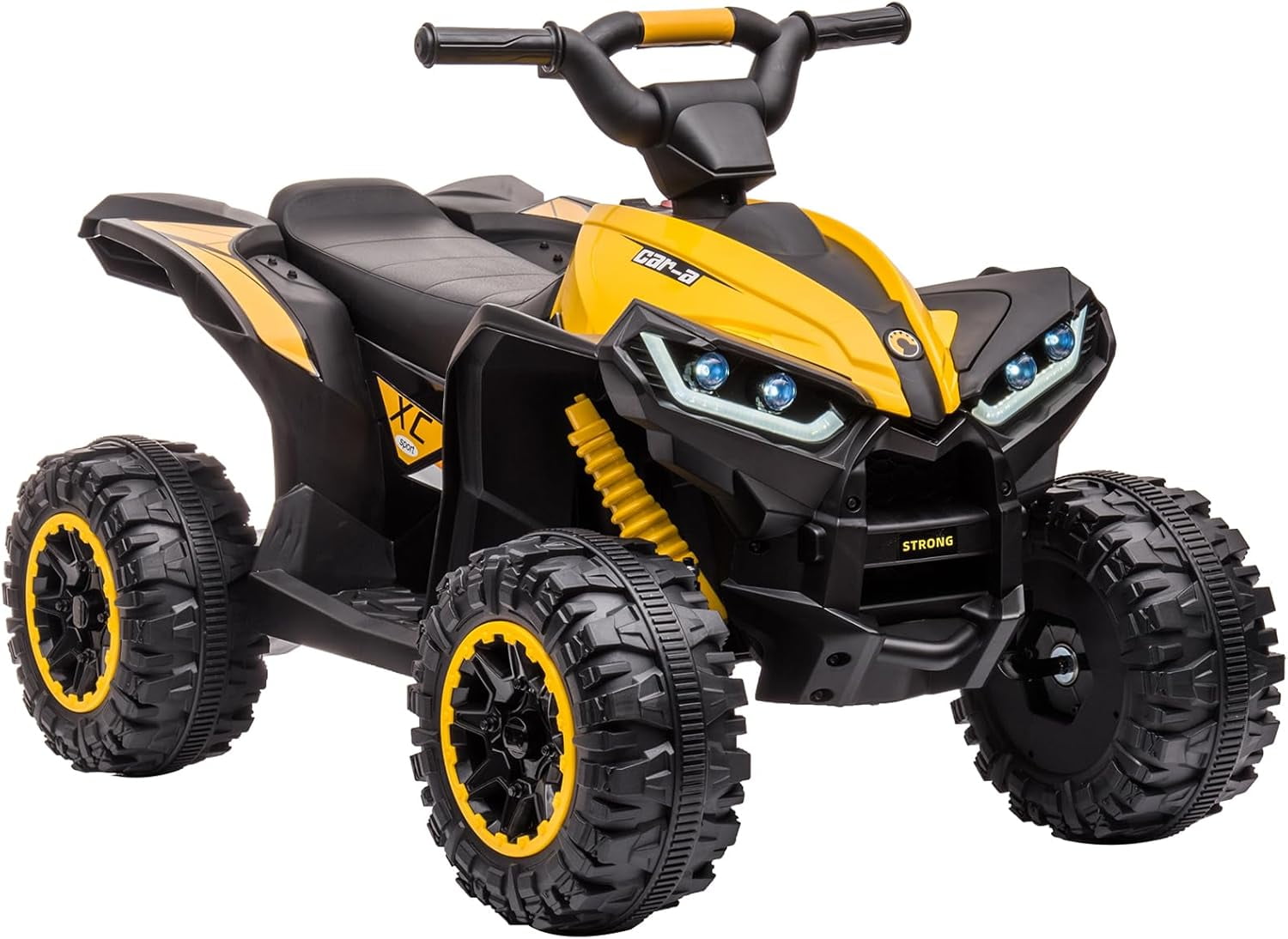 Trilenars Electric Quad Bike 12V, Ride On Car ATV Toy with Remote Control, Music, LED, Horn, 2 Speed, for Ages 3-5 Years,Yellow