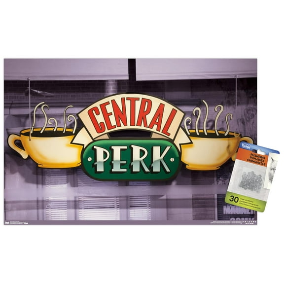 Friends - Central Perk Wall Poster with Push Pins, 14.725" x 22.375"