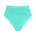 thumbnail image 4 of TTUHYWXI Women's High Waisted Bikini Bottoms Ruched Tummy Control Bathing Suit Bottom Full Coverage Swimsuit (Mint Green, L), 4 of 4