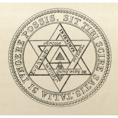 Masonic Seal Grand Chapter London 1769 To 1817 From The Book The History Of Freemasonry Volume Ii Published By Thomas C Jack London 1883 Canvas Art - Ken Welsh  Design Pics (24 x