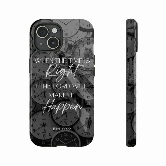 Inspirational Christian Quote Phone Case for Faithful Believers & Motivated Individuals, Encouraging Design with 'When the Time is Right' Motto, Compatible with iPhone 11/12/13/14/15/16 (Pro Max/Plus