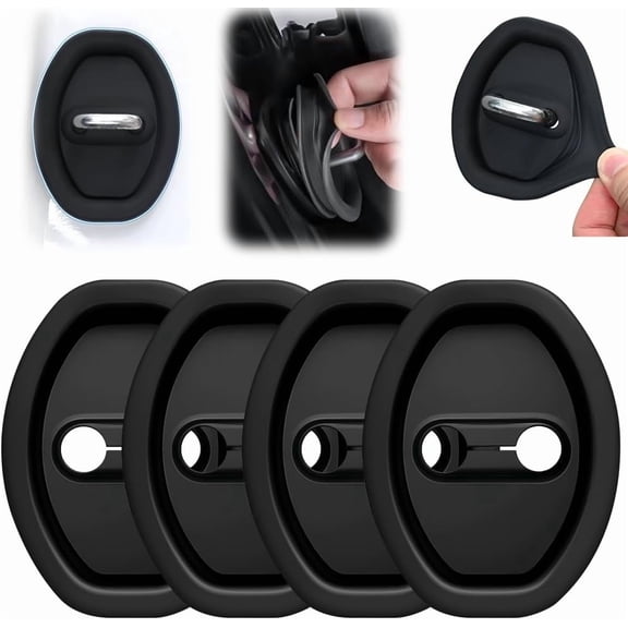 Silicone Door Lock Protector Cushion, Anti-Collision Shock Absorbing Pad, Universal Car Door Latch Cover for Noise Reduction Scratch Protection