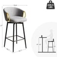thumbnail image 3 of Black Velvet - 360° Swivel & Comfortable Seating - Bars, Restaurants, Dining Tables - Durable, Easy to Clean & Space-Saving, 3 of 6