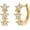 CZ Star Hoop, variant on 14K Gold Plated Rectangle Huggie Earrings for Women, 3 Row Pave CZ Geometric Hoop Earrings, Hypoallergenic Lightweight Jewelry Gift