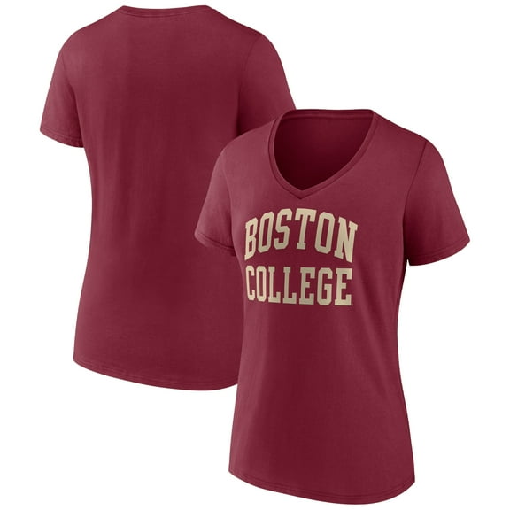 Women's Maroon Boston College Eagles Basic Arch V-Neck T-Shirt