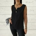 thumbnail image 5 of Duoif Womens Tank Tops Button down Linen Tank, Lightweight Summer Blouse Going Out Tops for Women Black M, 5 of 6