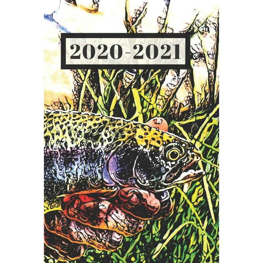 Black Trim Rainbow Trout Fish Dated Calendar Planner 2 years ToDo