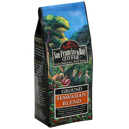 San Francisco Bay Coffee Hawaiian Blend Ground Coffee, 12 oz (Pack of 6)