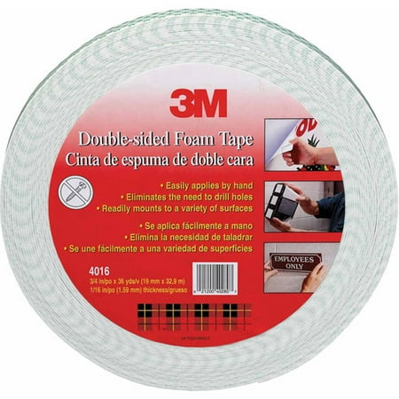 3M 4016-1"x36YD 1" x 36yd Double Sided Foam Tape