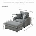 thumbnail image 4 of Aukfa 55" Upholstered Deep Seat Acent Chair with Storage Ottoman & USB, Comfy Corduroy Single Sofa Oversized Lounge Chair, Gray, 4 of 9