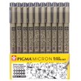 thumbnail image 1 of Set de dibujo Sakura Pigma Micron Fineliner, 10 unidades, tinta negra, 1 of 7